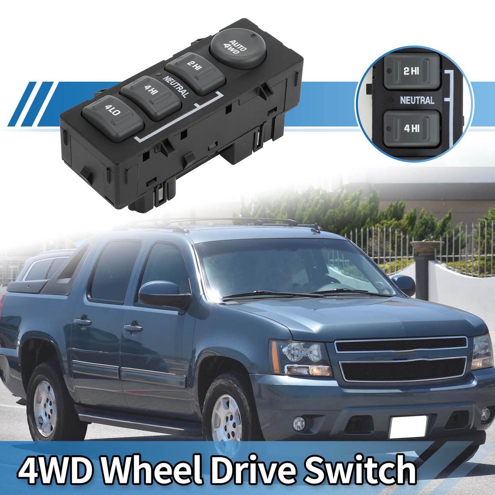 Front Left 4WD Transfer Case Switch for Chevy Avalanche Tahoe 1500 2500