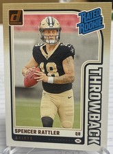 Spencer Rattler 2024 Donruss Rated Rookie Throwback #40-New Orleans Saints 