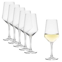 Kristall WeißWein Stiel Glas 6Er Set - 400Ml - Wein Kelch SpüLmaschine Kratzfest