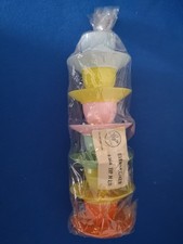 DDR Sonja PLASTIC 6 farbige EIERBECHER  OVP ungeöffnet RETRO ANTIK