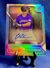 CHARLIE CONDON 2025 BOWMAN CHROME THE NATIONAL NSCC PROSPECT AUTO #/25 #PA-CC