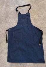 Vtg USA Made Single Stitch Heavy Denim 3 Pocket Flap Shop Apron 39  Adj Clasp
