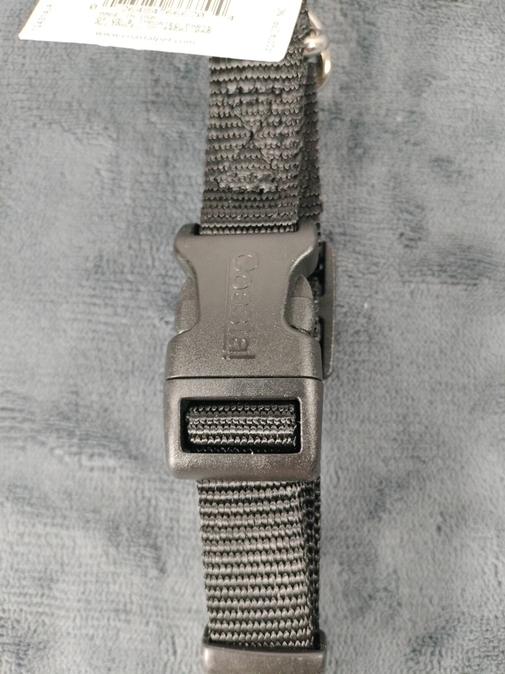 *Nuevo* Cuello Martingala Ajustable Sin Deslizable Negro Coastal Pet 3/4" 18-22" Foto 3 de 4