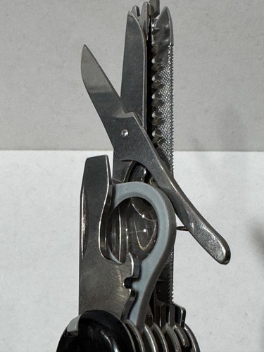 Vintage Black Victorinox Swiss Champ Multi Tool Swiss Army Knife w/ Leather Case - Picture 12 of 14