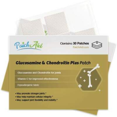 patchaid glutathione Glucosamine & Chondroitin Topical Patch by Patch Aid 30 Day & 90 Day FREE SHIP made in usa skincare Treatment:12 Months Glutathione Serum | Antioxidant