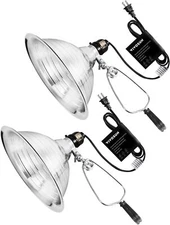 VIVOSUN 2PCS 150W Clamp Light, 8.5" Detachable Aluminum Reflector 6ft Cord E26