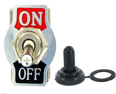 20Pcs SPST 2-Pin Heavy Duty 10A 125V ON/OFF Rocker Toggle Switch Waterproof Boot