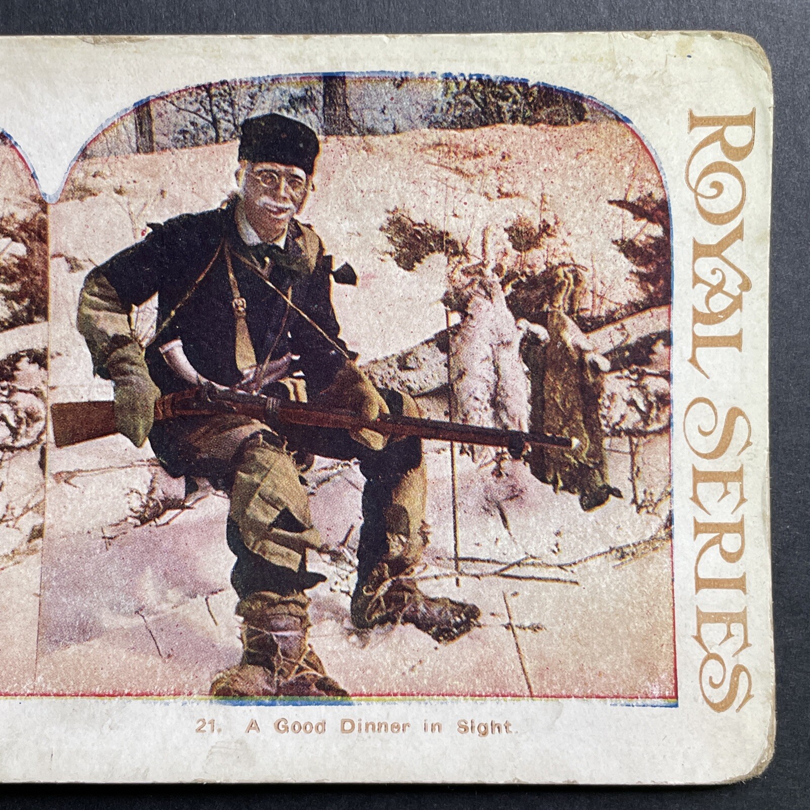 Antique 1920s Hobo Rabbit Hunting In Winter Stereoview Photo Card P1655 ...