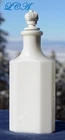 Antique SANITOL for the TEETH embossed WHITE MILK glass BOTTLE w/ GLASS stopper
