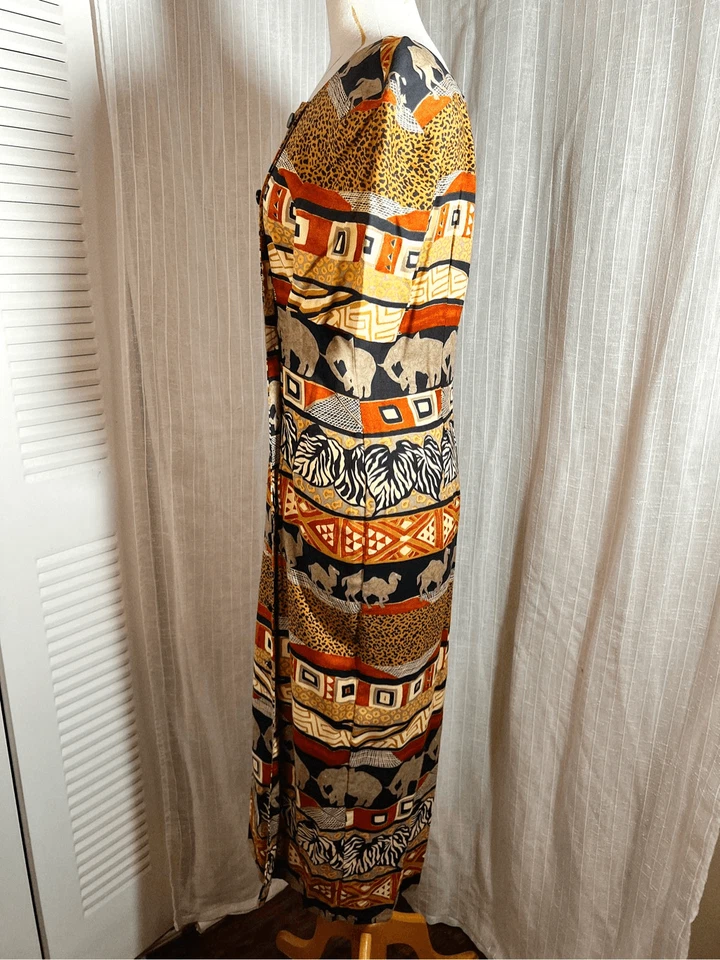 John Roberts | Women’s | Dresses | Size 10 | Vintage Sahara Pencil Maxi Dress - Image 3 of 4