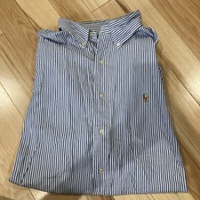 RALPH LAUREN YARMOUTH LILAC  WHITE STRIPED LONG SLEEVE SHIRT SIZE 17-35