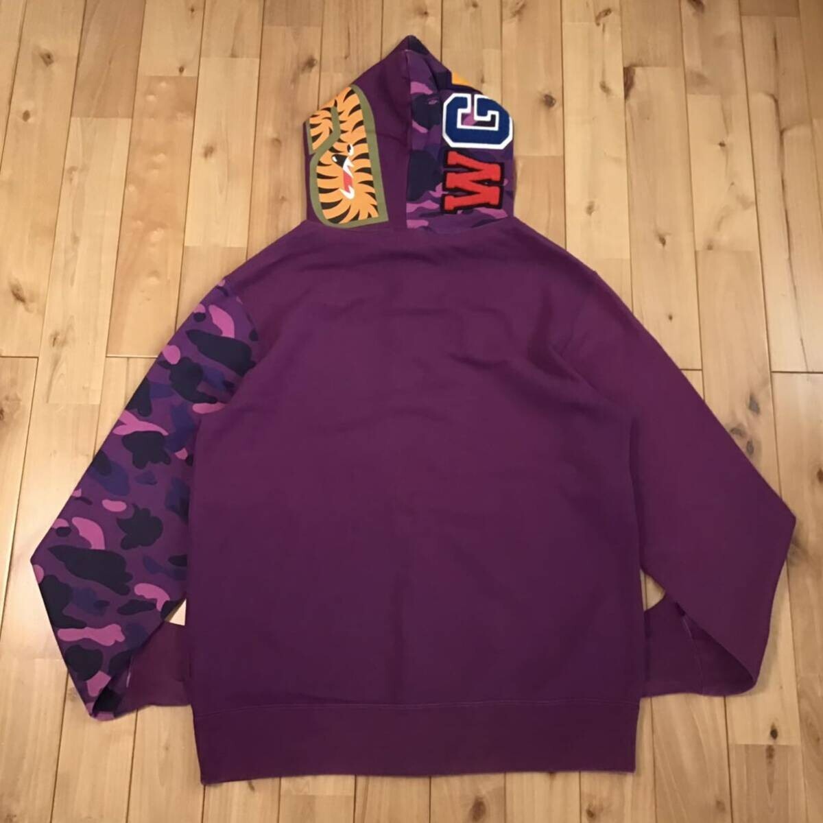 BAPE Purple camo shark full zip hoodie A Bathing Ape Size XXL | eBay