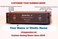 8 Channel Analog Summing Mixer Box - Customize Yourself for your studio!