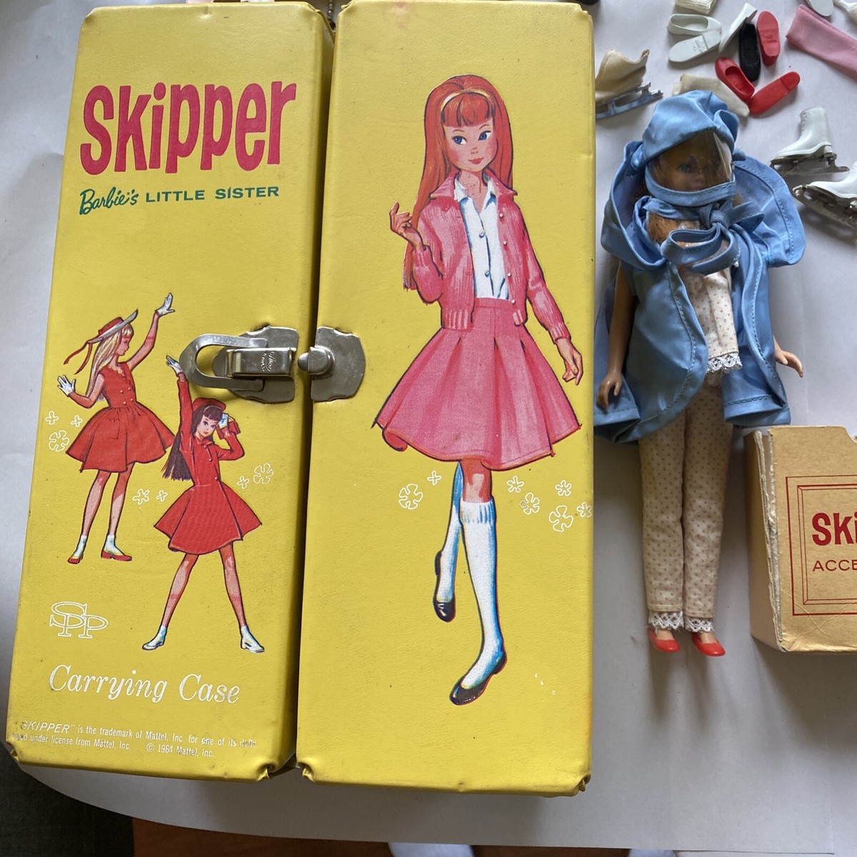 Vintage 1963 Skipper Doll (Barbie's sister) with 2 Outfits