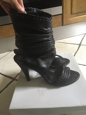 Sommerkind Sandalen Stiefeletten 39 Black Nieten, 1xgetragen