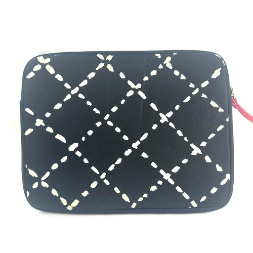 Kate Spade Black White Neoprene Padded Small Tablet Book Reader Case Travel - Picture 2 of 8