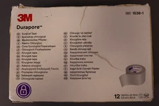 3M™ Durapore Surgical Tape 1538-1, 1 inch x 10 yard (2,5cm x 9,1m),12 Rolls/Box
