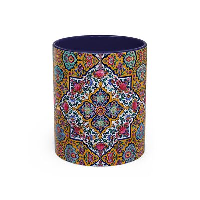 Persian Tile Art Coffee Mug, 11oz C Handle Coffee cup Middle Eastern