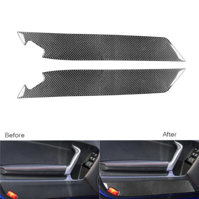 2Pcs Carbon Fiber Door Panel Cover Sticker Trim For Subaru BRZ Toyota 86 2017-19