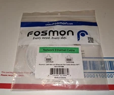 FOSMON CAT6 Networking Ethernet Flat Cable White 10 ft.