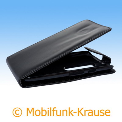 Flip Case Etui Handytasche Tasche Hülle f. Motorola Moto G3 (Schwarz)