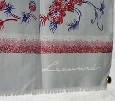 Leonardi long Scarf Gray Red Navy 55" x 12"