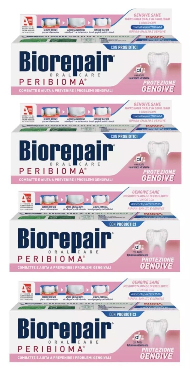 4 x Biorepair Toothpaste Peribioma Gum Protection, No Fluoride, 75ml, Sale eBay