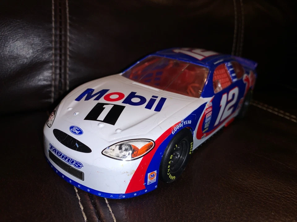 Mattel Nascar Die Cast Toy Race Car 1/24 1999 #12 Mobil 1 Jeremy Mayfield Blue - Image 2 of 4