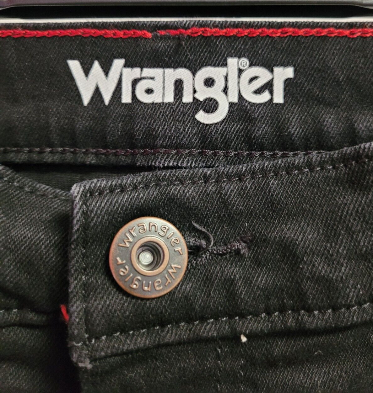 Wrangler Jeans W34"/L30R Black Straight Leg Zip/Button Fly Pre-Owned image 3
