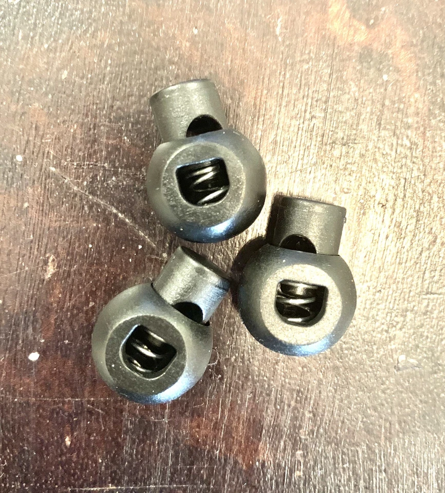 6 piezas Tapón de cable redondo Cierre de resorte Extremo Palanca Sujetador Plástico Negro Foto 2 de 4