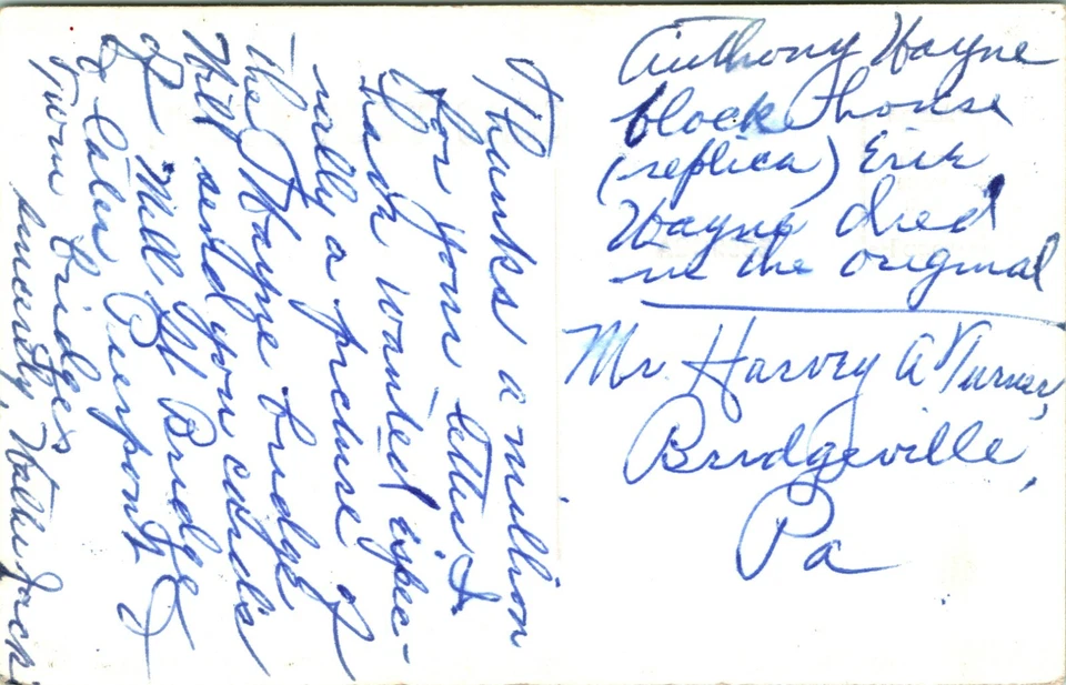 RPPC Mad Anthony Wayne Blockhouse 1950s Kodak Erie PA Postcard T19 - Image 2 of 2