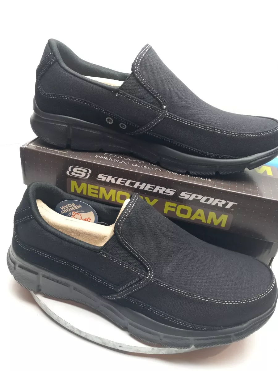 Skechers mens best sale canvas slip on