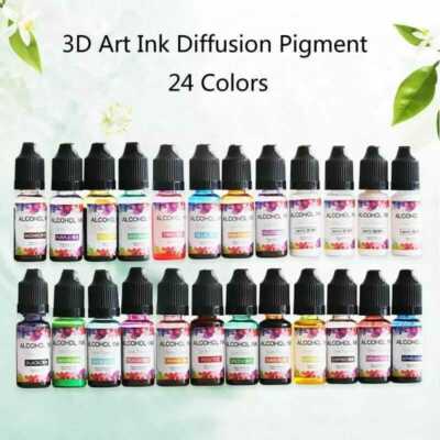 24-teiliges Set Alkohol Tinte Diffusion Harz Pigment Kit Flüssigkeit Zum Selbermachen Farbstoff Farbstoff Kunst 