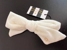 LELE SADOUGHI Ivory Velvet Ribbon Bow Tie Barrette
