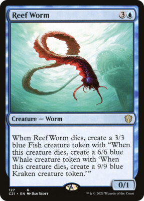 MTG Reef Worm  - Commander 2021 #127