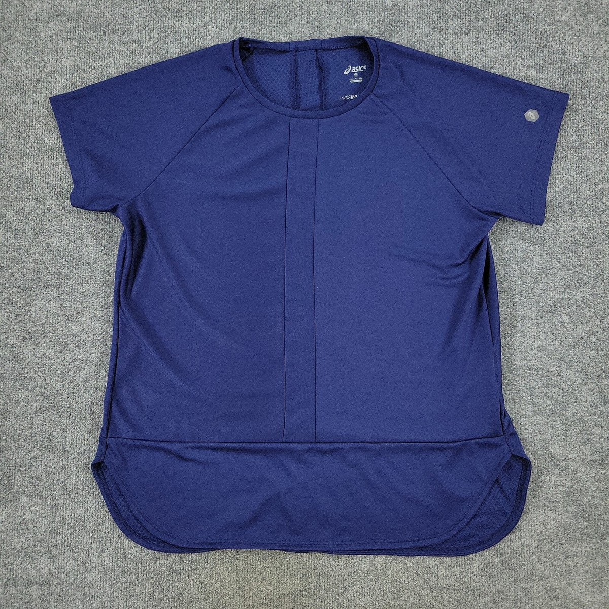 Asics Shirt Women's XL Blue Activewear Asics Motion Dry Short