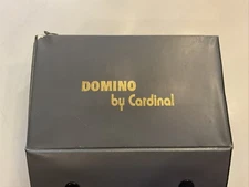 Domino By Cardinal ~ 82 Pieces ~ Gray Vinyl Snap Case ~ Color Dots