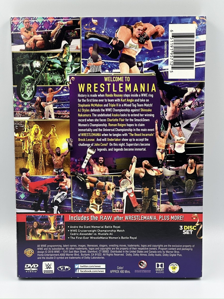 WWE WrestleMania 34 DVD 3 Disc Set 2018 RAW | eBay