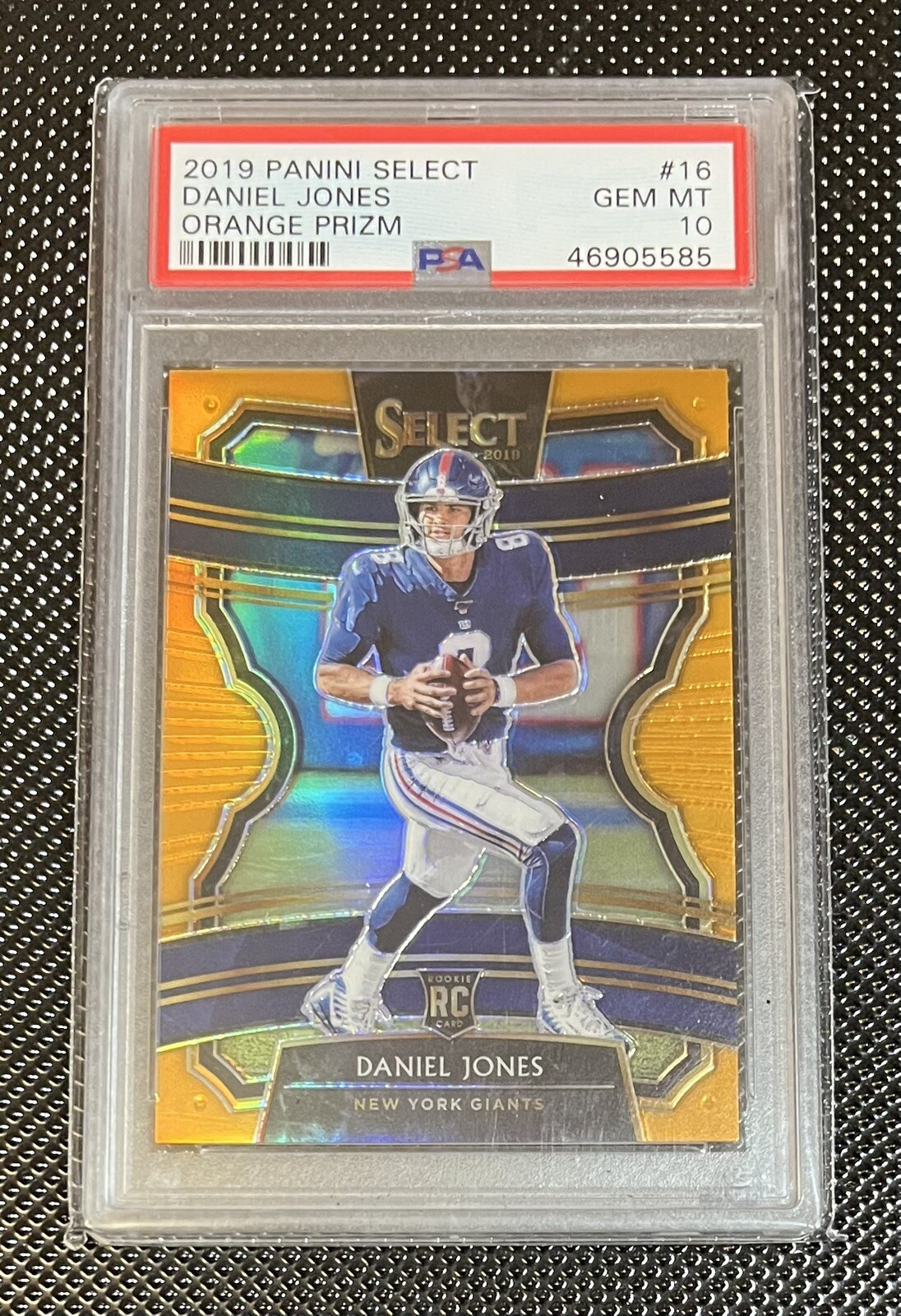 2019 Daniel Jones Select Orange Prizm Concourse #16 Giants RC Rookie /49 PSA 10