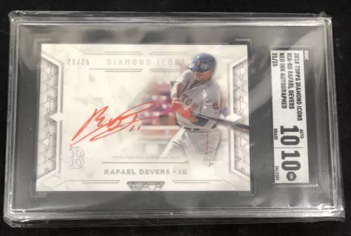 2018 TOPPS DIAMOND ICONS RAFAEL DEVERS ROOKIE "RED INK" AUTO /25 | SGC 10