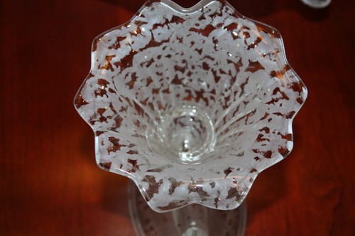 Fenton Ming Kristall Herzstück Vintage Selten Kunst Glas Schale & Kerzenständer - Bild 7 von 24