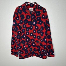Hanna Andersson Fleece Pullover Jacket Girl's Size 140 Floral Print 10