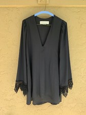 Stone cold fox black silk And lace dress size M/ L bohemian