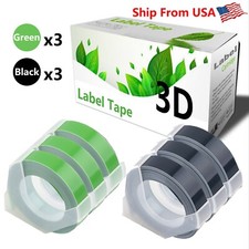  3Green,3Black 3D Label Tape for Dymo Organizer Xpress 12965 Label Makers