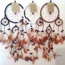DREAM CATCHER SUEDE LEATHER MANY COLOURS NATIVE AMERICAN KIDS BEDROOM DECOR