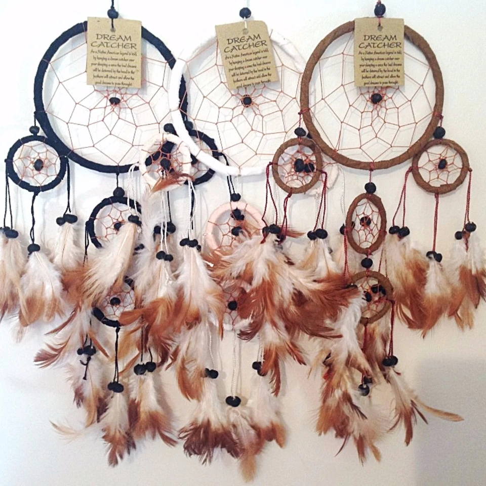 DECOR DREAM CATCHER PELLE SCAMOSCIATA MOLTI COLORI ARREDAMENTO CAMERA DA LETTO BAMBINI NATIVI AMERICANI