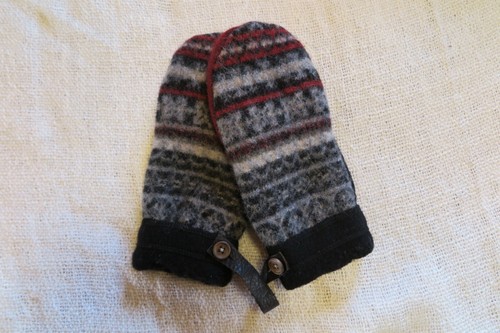 Warm Handmade Felted Wool Mittens 