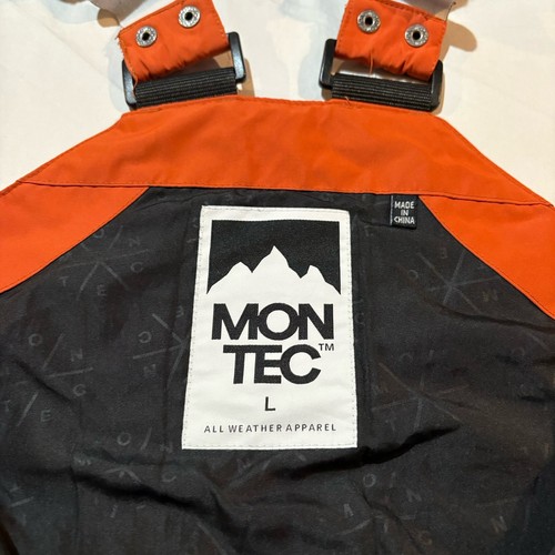 Montec Fawk Men's Bib Overall Snowboard Ski Pants Size Large Orange Snow - Picture 9 of 24