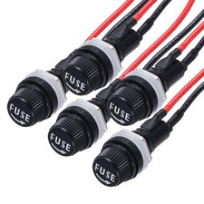 5Pcs Panel Mount Fuse Holder 5x20mm AC 250V 10A Screw Cap Fuse Holders