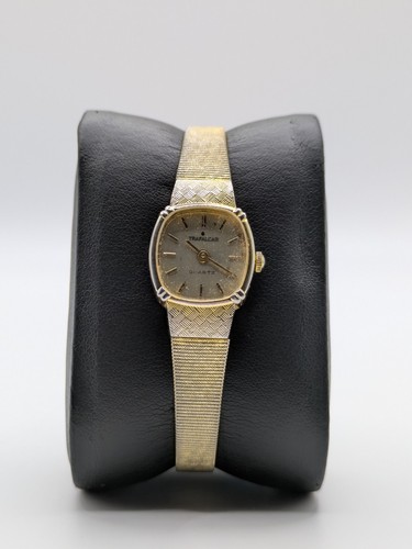 Vintage Trafalgar Quartz Armbanduhr goldfarben für Ersatzteile / Reparaturen 19,83 mm